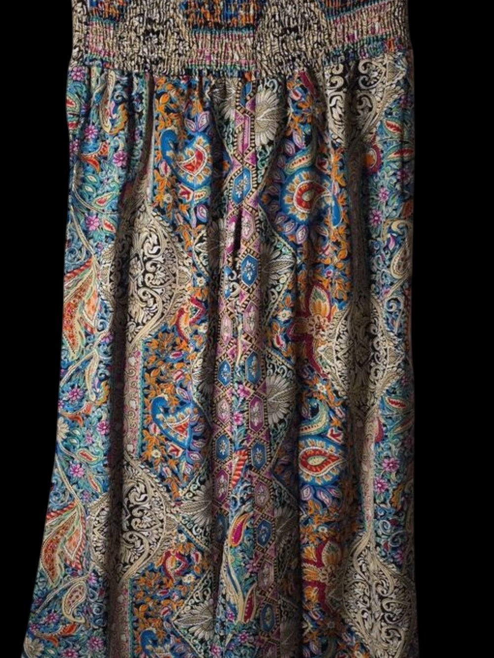 Boho Wide-Leg Paisley Palazzo Pants - Picture 3 of 6